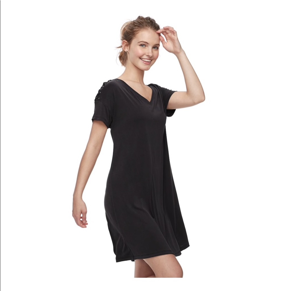 Juniors Mudd Lace-up Shoulder Dress
